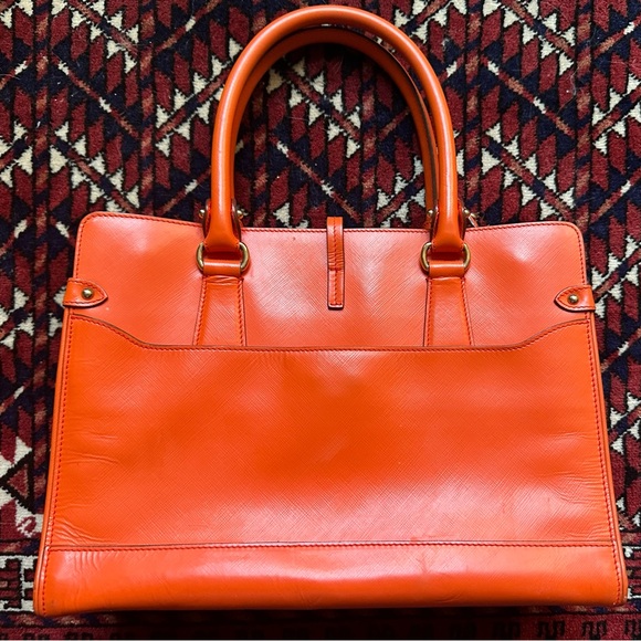 Salvatore Ferragamo Orange Box Leather Top Handle Bag. In very good condition. - Picture 11 of 14